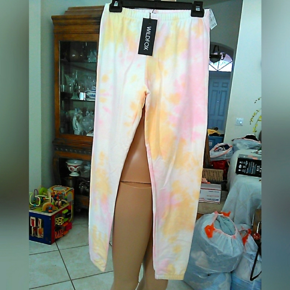2 BNWT Wildfox Tie-Dye Bottoms - Pink and Orange JOGGERS (2 AVAILABLE) XS & S